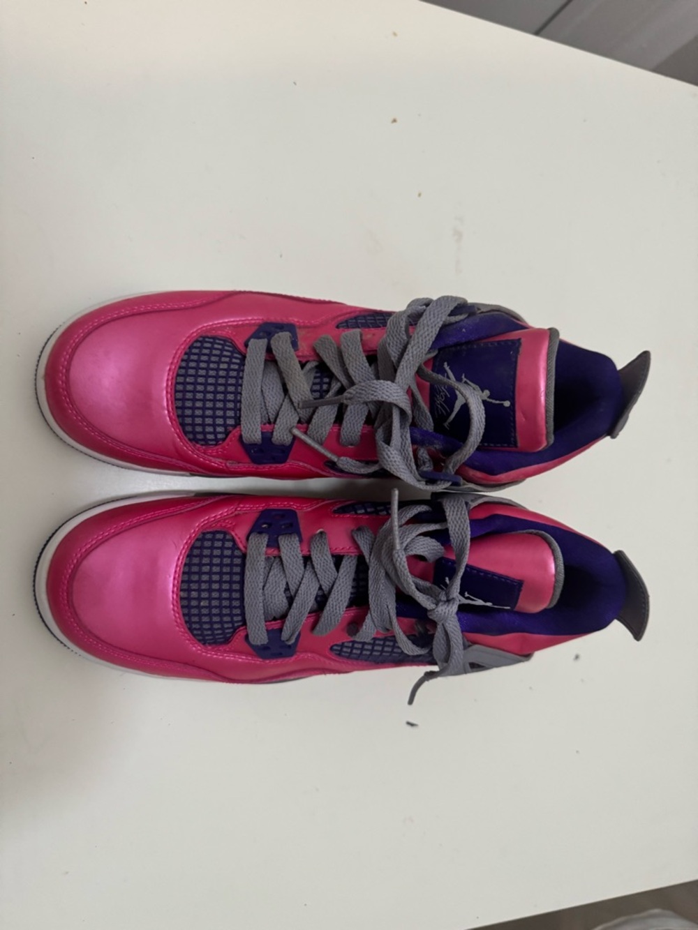 Jordan4 Pink and Purple Sneakers